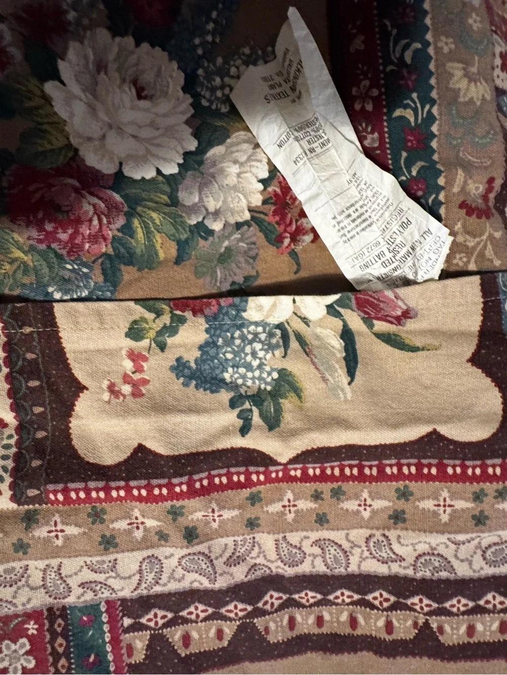 Lot of Two Floral Brown Standard Size Quilted Country Core Themed Pillow Shams
